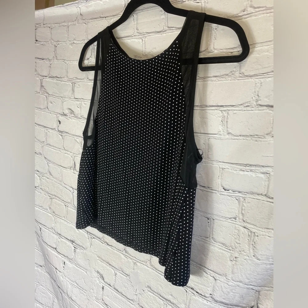 5/$20 Women’s Forever 21 Retro Polka Dot Mesh Crop Tank‎ Black White Small - Picture 3 of 8